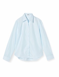 [アトリエサンロクゴ] シャツ ブラウス 事務服 制服 ワイシャツ ビジネスワイシャツ l1-l22 レディース 開襟-blue 日本 S (日本サイズS相