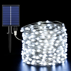 新型大LEDビーズcshare ソーラー LED ストリングライト LED イルミネーションライト ソーラー充電式 200LED電球 20m IP65防水 8点灯モー