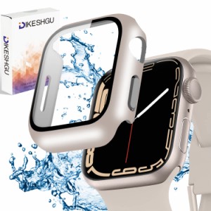 DIKESHGU for Apple Watch防水ケース series6/SE/5/4 44mm/40mm アップルウォッチ保護カバー ガラスフィルム 一体型 PC素材 タッチ感良好