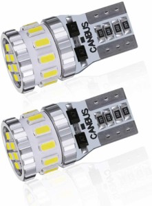T10 LED ホワイト 爆光 キャンセラー内蔵 ポジションランプ ナンバー灯 ルームランプ 高耐久 無極性 3014LED素子6000K DC12V 2.4W 令和最