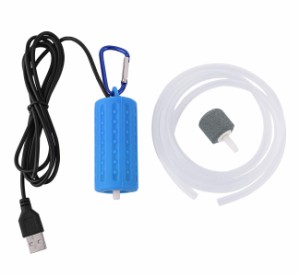 Useekoo 5V エアーポンプ USBポンプ 軽音 0.2W 高省エネ 釣り用 水槽 水族館 アクセサリー付き 携帯便利 小型ポンプ 釣り具…