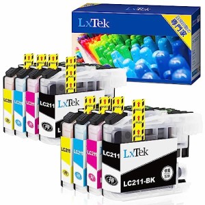 LxTek LC211 互換インクカートリッジ ブラザー(Brother)用 LC211 インク 4色セット*2(合計8本) 大容量/説明書付/残量表示/個包装 対応機