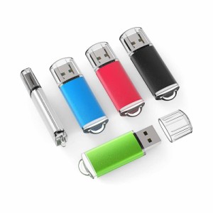 TOPESEL USBメモリ 64GB 5個セットUSB2.0 フラッシュメモリー キャップ式 フラッシュドライブ（五色：黒、赤、青、緑、銀）