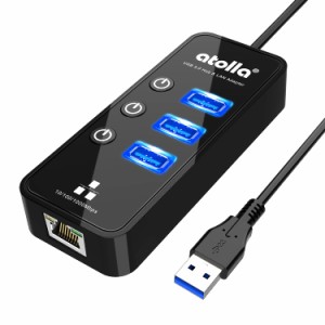 atolla USB LAN 変換アダプター 有線LANアダプター 10/100/1000Mbps高速通信 USB3.0 LANケーブル 有線ランアダプター USB RJ45 LANポート