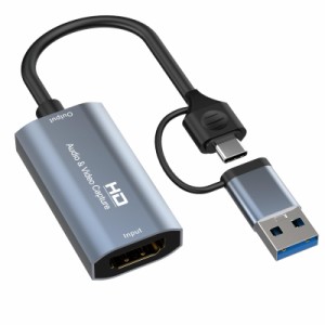 HDMIキャプチャーカード USB2.0  Type C 2 in 1 4K 60fps ビデオキャプチャカード hdmi usb 変換 Windows/Linux/Mac OS X/PS4/Xbox One/S