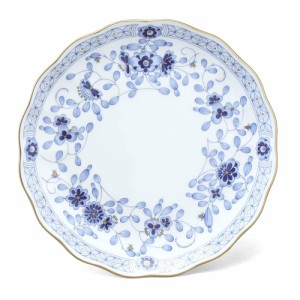 NARUMI(ナルミ) プレート 皿 ミラノ 17cm ブルー 花柄 梅の花 更紗調 パンプレート 平皿 日本製 9682-1413