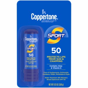 Coppertone スポーツ日焼け止めリップ広域スペクトルSPF 50.13液量オンス