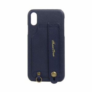 HANATORAiPhone XR 対応 Handy PUレザー ハードケース ネイビー H6-iPXR-Navy