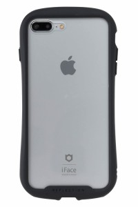 iFace Reflection iPhone8 Plus/7 Plus ケース クリア 強化ガラス (ブラック)