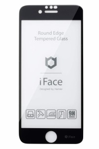 iFace iPhone SE(第3世代/第2世代)/8/7/6s/6 専用 ガラスフィルム ラウンドエッジ 画面保護シート [ブラック]