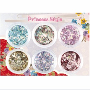 Princess-style プリズムグリッター ネイル レジン ラメ ホログラム MIX 6色セット