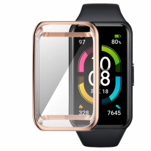 2個 HUAWEI用 Band 7 / Band 6 / Band 6 Pro/Honor Band 6用 ケース メッキTPU製 ソフトカバー 6色可選 SOOYEEH プロテクターカバー 耐衝