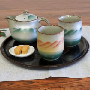 ペア 湯呑み 急須 セット 九谷焼 連山 陶器 ブランド 和食器 日本製