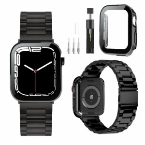 2022改良モデルCABOBE コンパチブル Apple Watch バンド 49mm 45mm 44mm 41mm 40mm Apple Watch バンド ステンレス製 防水ケース付き 3D