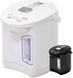 iimono117 電気ポット 2.2L ホワイト [ 片手給湯機能 ] 大きな給湯ボタン 3段階保温 小型 ポット 節電 ケトル フッ素コート加工 再沸騰 