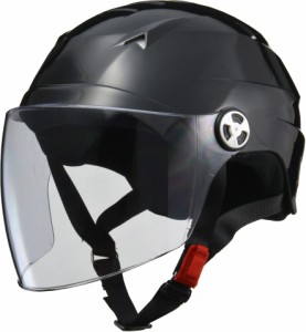 [リード工業] バイクヘルメット ハーフ シールド付 ブラック RE41 LL -