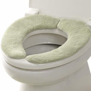 日本製 消臭 洗えるサンコー ずれない ふんわりタイプ トイレ 便座カバー 15mm フォレスト グリーン おくだけ吸着 KI-06