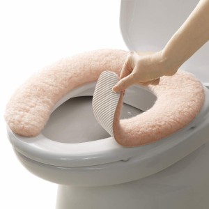 日本製 消臭 洗えるサンコー ずれない ハイパイルタイプ トイレ 便座カバー 25mm ピンク おくだけ吸着 KQ-68