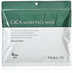 CICA MOIST FACE MASK シカ モイストフェイスマスク 30枚入り Make.iN パック フェイスマスク 日本製 美容成分 保湿 自宅エステ シートマ