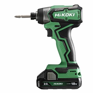 HiKOKI(ハイコーキ) 18V 充電式 インパクトドライバー 初回修理保証付き 18V2.0Ah蓄電池×2個、充電器、ケース付 WH18DD(2BG)