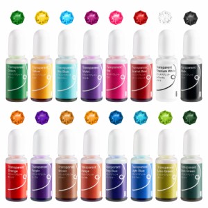 LIGHTWISH レジン 着色剤 レジン液 透明色 16色*10ml UVレジン用染料 エポキシ樹脂顔料 高濃度 カラー 樹脂着色用