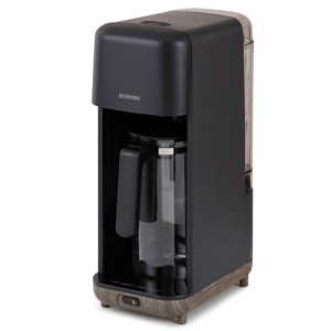 アイリスオーヤマ コーヒーメーカー ドリップ式 720ml 6杯分 幅15.1cm マグボトル対応 ブラック 木目 CMS-0800-B