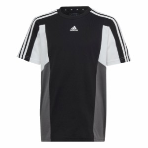 アディダス Tシャツ 半袖 ジュニア カラーブロック スリーストライプス レギュラーフィット 半袖Tシャツ HR6329 ECO33 adidas sw