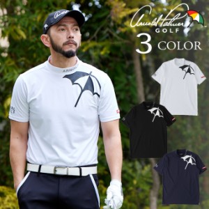 アーノルドパーマー arnold palmer ゴルフウェア 半袖シャツ メンズ ビッグロゴモックネック半袖シャツ AP220101B22【2024年春夏モデル】