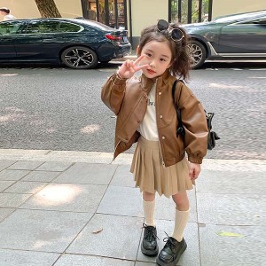 レザージャケット キッズ 子供服 女の子 男の子 アウター コート PU ベビー服 秋 トップス 上着 子ども服 おしゃれ 可愛い 入学 入園 幼