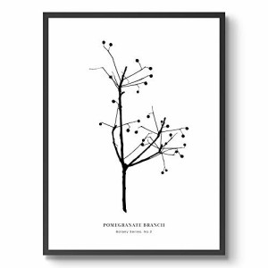 ポスター A4 モノクロ モノトーン 木 植物 北欧 おしゃれ インテリア フレームなし 白黒 (A4ポスター (210*297mm))