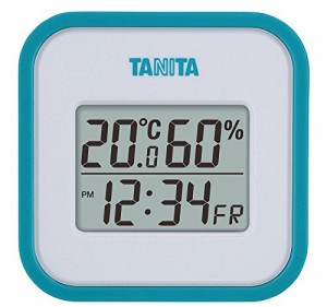 タニタ 温湿度計 温度 湿度 デジタル 壁掛け 時計付き 卓上 マグネット ブルー TT-558 BL