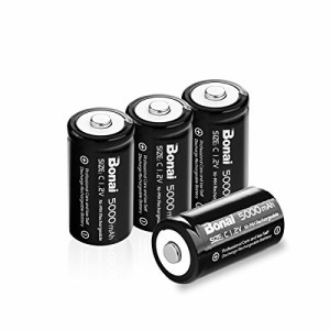 BONAI 単2形充電池 高容量 5000mAh 充電式ニッケル水素電池 単一電池 充電式電池 4本入り 単二充電池セット 液漏れ防止 約1200回使用可能
