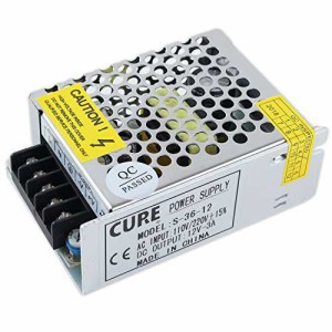 CURE（キュア） 安定化電源 スイッチング電源 AC DC コンバーター 12V 3A 36W 直流電源変換器 過負荷保護 放熱ファン 日本語説明書付 安