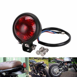 YIBO オートバイ赤12V LED調整可能なカフェレーサースタイルストップテールライトバイクブレーキリアランプテールライト用チョッパー(赤)