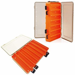 HWT タックルボックス リバーシブル 2個セット ルアーケース 黒色 オレンジ 釣具収納ボックス ワームケース
