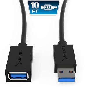 【送料無料】USB 3.0延長ケーブル 22AWG A-オスからA-メス〈ブラック〉300cm