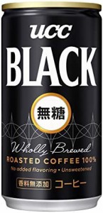 UCC ブラック無糖 コーヒー 缶コーヒー185ml×30本