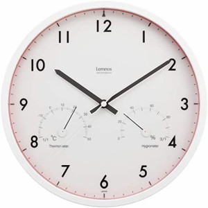 レムノス エアークロック 温湿度計付 電波時計 赤 LC09-11W RE レッド Air clock