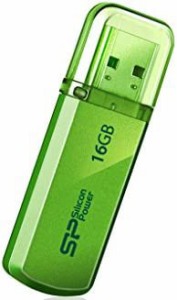 【送料無料】シリコンパワー USBメモリ 16GB USB2.0 キャップ式 アルミボディ Helios 101 グリーン SP016GBUF2101V1N