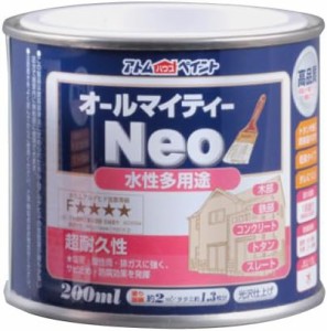 アトムハウスペイント 水性つやあり多用途塗料 オールマイティーネオ200ML ホワイト