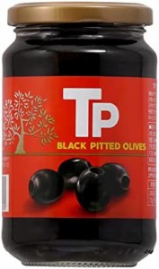 TP ブラックオリーブ 340g ×12個 瓶 [ スペイン産 種抜き 塩漬け オヒブランカ種 ]