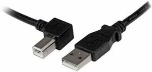 StarTech.com 1m USB 2.0 ケーブル タイプA (オス) - タイプB/L型左向き (オス) USBAB1ML