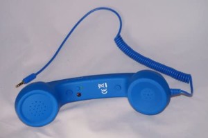 【送料無料】iPhone ipad 用 受話器 ！！ レトロ で おもしろ 便利 スマホ グッズ 青色