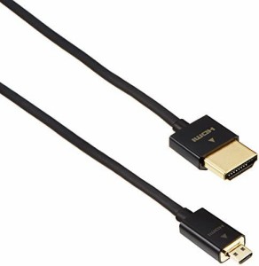 エレコム micro HDMI ケーブル 2m 4K × 2K対応 スリム 直径3.2mm (タイプAオス-タイプDオス) TB-HD14SSU20BK