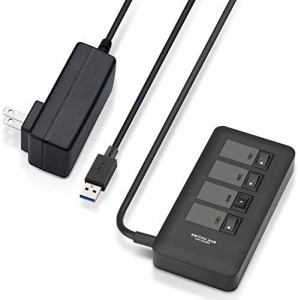 【送料無料】エレコム USB3.0 ハブ 4ポート ACアダプタ付 セルフ/バス両対応 マグネット付 電源スイッチ ブラック U3H-S409SBK