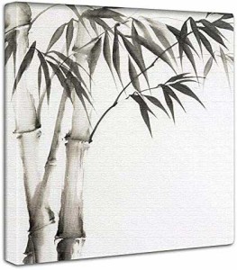 和 植物 アートパネル 30cm × 30cm 日本製 ポスター おしゃれ インテリア 模様替え リビング 内装 モノクロ シンプル 墨 ファブリックパ