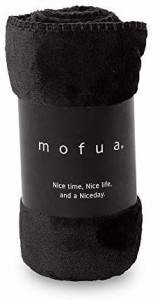 ナイスデイ mofua (モフア) ひざ掛け 毛布 ブラック 70×100cm ブランケット 冬 あったか モフモフ 発売11周年 プレミアムマイクロファイ