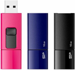 シリコンパワー USB2.0 USBメモリ(スライド式) Ultima U05シリーズ 16GB 3色セット SP048GBUF2U05VCM