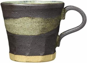 【送料無料】イチキュウ 美濃焼 マグカップ 陶器 コーヒーカップ 灰釉流 約280ml 和風マグカップ 洗いやすい 焼き物 コップ 珈琲 紅茶 緑