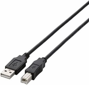 エレコム USBケーブル 【B】 USB2.0 (USB A オス to USB B オス) 1m ブラック U2C-BN10BK